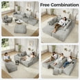 thumbnail image 6 of 137" U-Shaped Sectional Sofa with Chaise, Modular Cloud Sectional Couch with Deep Seat for Living Room, Modern Boneless Couch with Back Cushion, Pillow, Ottoman, No Assembly Required, Corduroy Fabric, 6 of 16