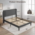 thumbnail image 2 of 3-Piece Queen Bedroom Set: Upholstered Platform Bed with Charging Station & LED Lights + 2 Drawers Nightstands + 8 Drawer Dresser with Anti-Tip Safety– Bedroom Furniture Set, Dark Gray/Beige, 2 of 9