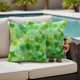 thumbnail image 4 of St. Patrick's Day Outdoor Waterproof Pillow Covers, Farmhouse Spring Watercolor Green Clovers Decorative Square Throw Pillowcase Sofa Cushion Sham for Patio/Couch/Chair, 24"x24" 2 Pack, 4 of 8