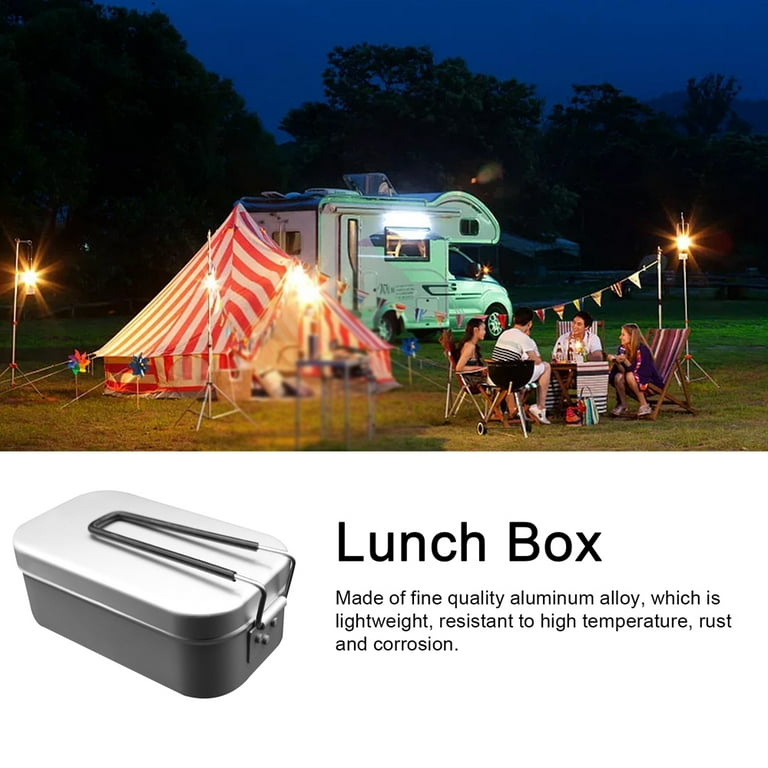 MIXFEER Portable Aluminum Alloy Lunch Box Outdoor Camping Picnic Travel  Food Storage Containers Hot-proof Handle Lunchbox Mess Tin