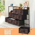 thumbnail image 3 of 52" Long TV Stand with Charging Stake With 8 Storage Drawers Open Shelves Brown, 3 of 6