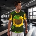 thumbnail image 3 of Wukai Sunflower3 Print Men's Short-Sleeved Mesh T-Shirt,Quick-Dry Short Sleeve Workout T-Shirt-XX-Large, 3 of 8