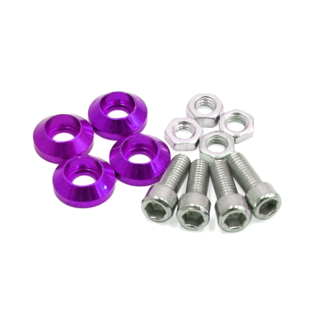 4uds M6X15mm Tornillos de Fijación Parabrisas Matrícula de la Moto Tuerca Metal Violeta