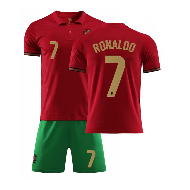 Achterhouden neutrale Ru TIMPCV 2021 Portugal #7 Cristiano Ronaldo Kids Football Jersey/Shorts/Socks  Kit Junior Size Home No. 7 without socks 20 - Walmart.com