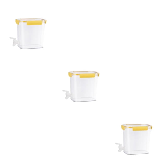 Naiovety Agua fría con grifo Bebida Nevera Jarra Cerradura Tapa Dispensador de bebidas Plástico Gran capacidad para fiesta Contenedor Amarillo Type1 NO1