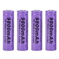 thumbnail image 1 of Batería recargable GIF 18650 de 9800 mAh, 4 unidades, color morado, 1 of 5