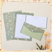 sixwipe 54 Pcs Stationery Set with Envelopes, 36 Writing Paper and 18 Envelopes, Aesthetic Floral Lined Stationery Paper with 40 Round Dot Label Seals for Writing Letters Invitations Poem
