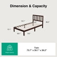 thumbnail image 4 of Novilla 12 Inch Twin Size Bed Frame Solid Wooden Twin Bed Frames with Headboard Wooden Classic Bed Frame Foundation, No Box Spring Needed, Easy Assembly, Walnut, 4 of 8