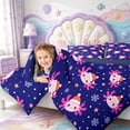 thumbnail image 4 of Manfei Axolotl Amphibian Print 7-Piece Twin Bedding,3D Printed Salamander Bedding Comforter Set,Navy Blue Reversible, 4 of 7
