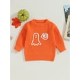 thumbnail image 2 of Bagilaanoe Toddler Baby Girl Boy Halloween Sweater Long Sleeve Letter Embroidery Pullover 6M 12M 18M 24M 3T 4T 5T 6T Kids Warm Jumpers Tops Fall Loose Knitwear, 2 of 7