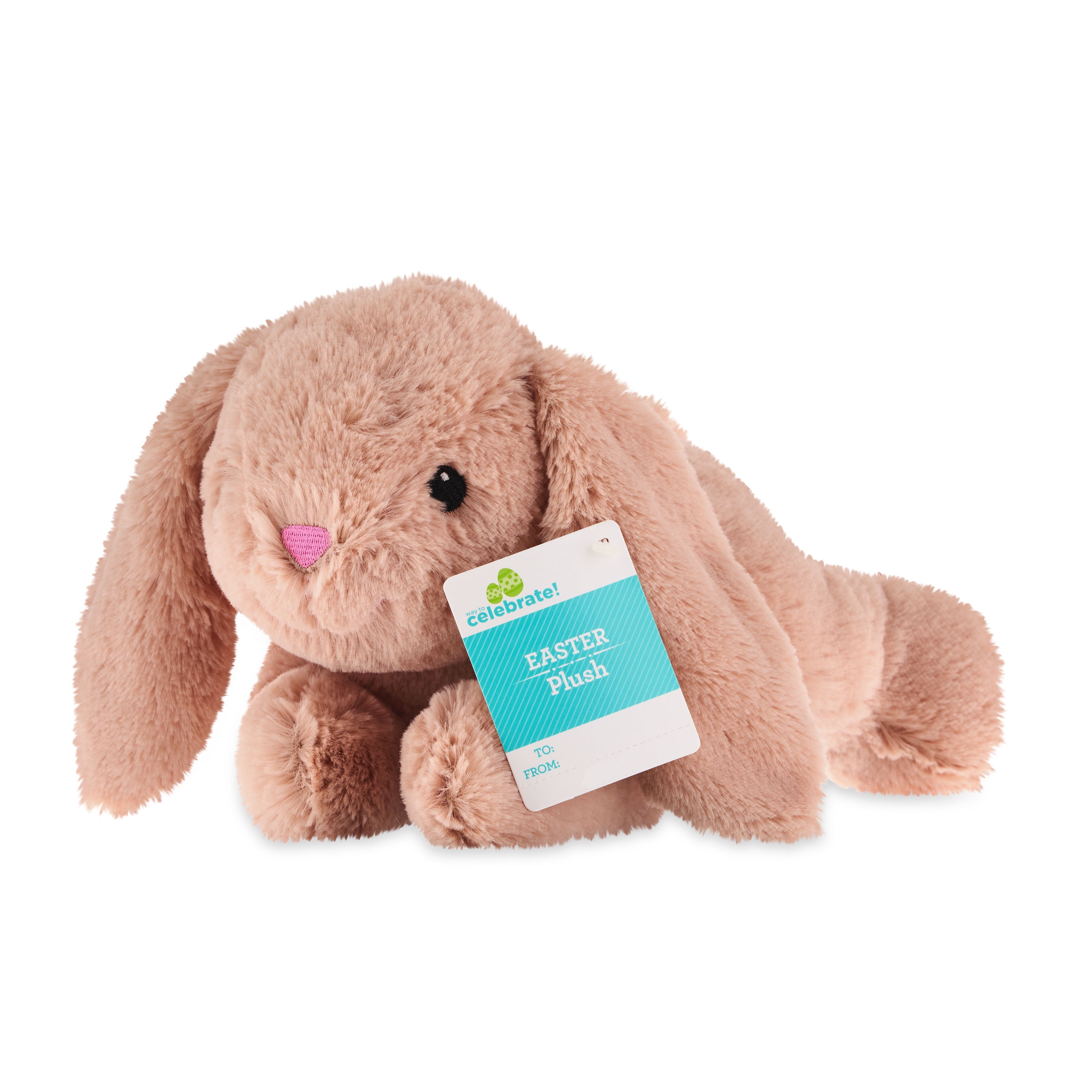 Way to Celebrate! Easter Floppy Bunny Plush Toy, Pink​ 