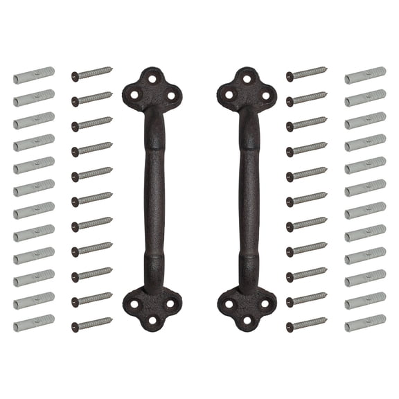 Nuk3y Rustic Cast Iron Gate Door Handle Pull Set Of Two