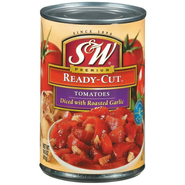 S&W® ReadyCut Diced Tomatoes with Roasted Garlic 14.5 oz. Can