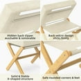 thumbnail image 4 of Foldable Foot Stool Ottoman, Modern Foot Rest with Bamboo X Legs & Thick Foam Cushion, Folding Foot Stools Small Padded for Bedroom Living Room, Makeup Vanity Stool Chair (Natural - Beige), 4 of 17
