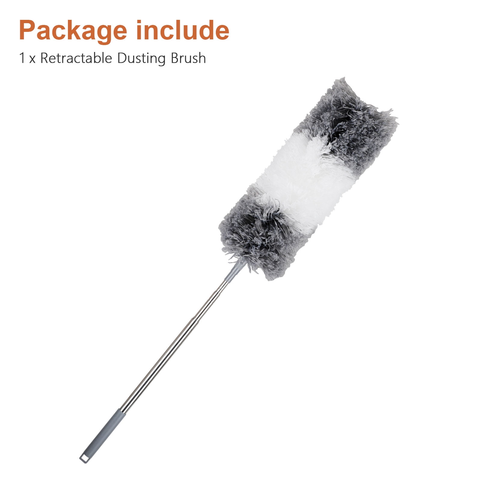 Ceiling Fan Duster with Extension Pole, Cobweb & Corner Brush Cleaning Kit W 2 Duster Heads for Cleaning,15-100 inch Long Handle Aluminum