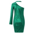 thumbnail image 5 of Gibobby Vestidos de noche cortos Vestido Sexy para mujer, cuello colgante sólido, vestido de un solo hombro, vestido de fiesta elegante ajustado para mujer(Verde,CH), 5 of 5