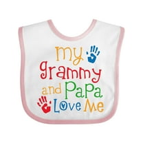 Inktastic Grammy and Papa Love Me Boys or Girls Baby Bib