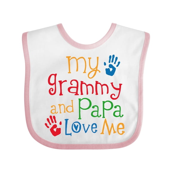 Inktastic Grammy and Papa Love Me Boys or Girls Baby Bib