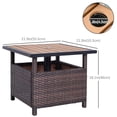 thumbnail image 2 of Brown PE Rattan Outdoor Side Table w/ Umbrella Hole - 22" Square Patio Accent Table for Poolside & Garden - Steel Frame, Weather-Resistant Design, 2 of 7