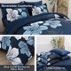 thumbnail image 4 of Juego de edredón Luxudecor, tamaño queen, 7 piezas, azul marino, 4 of 7