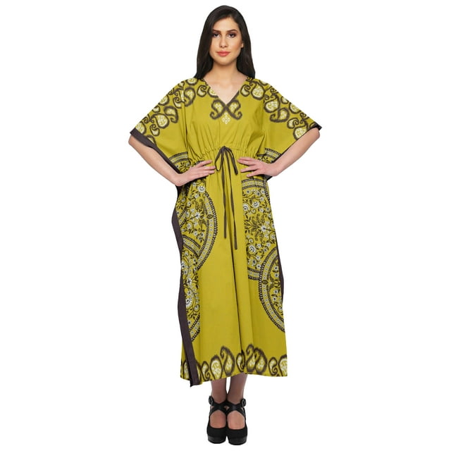 Moomaya Caftan pour Femmes Grande Taille Tenue d'Été Sortie de Plage Kimono Robe Caftan