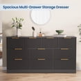 thumbnail image 4 of 10-Drawer Fluted Dresser, 59-Inch Modern Wooden Chest of Drawers & TV Stand, Closet & Clothes Storage Organizer for Bedroom, Living Room, Hallway, Black, 4 of 8
