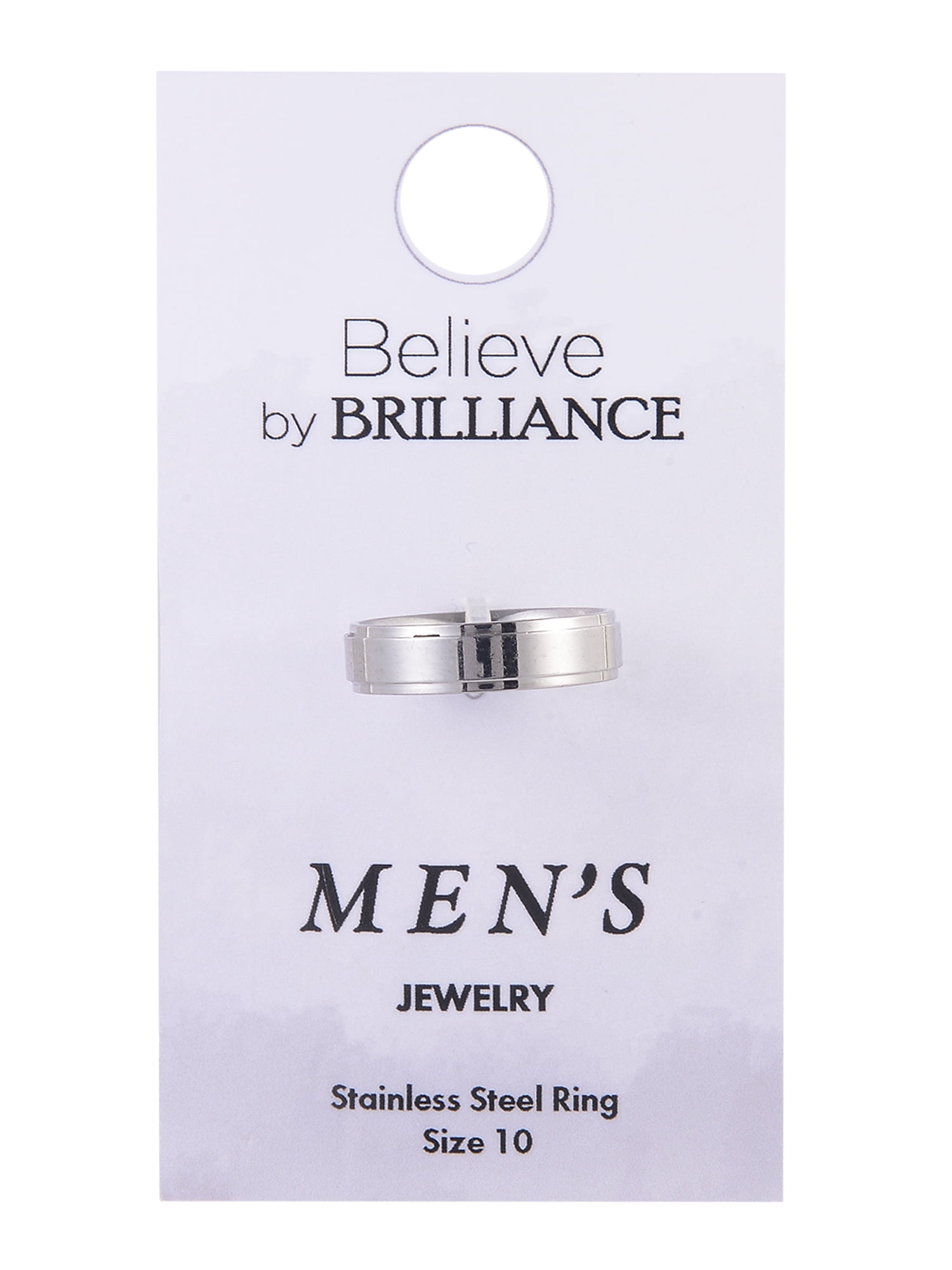 Believe by Brilliance Stainless Steel Polished Ring - Size 10