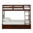 thumbnail image 3 of Furniture of America Luke Wood Bunk Bed with Drawers, Twin/Full, Walnut, 3 of 9
