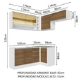 thumbnail image 4 of Cocina Integral Completa Esquinera Madesa Glamy 349cm 06 - Blanco/Marrón Madesa GCGL349006, 4 of 5