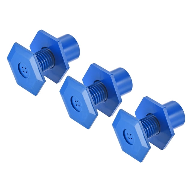PVC Tubería Extremo Tapa Montaje 15mm Macho Rosca Hexagonal Tapa para Agua Tanque Drenaje, Azul Paquete de 3