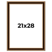 21x28 Frame Gold Brown Plein Air Vintage Solid Wood Picture Frame | 1.75 Inches Moulding Width |