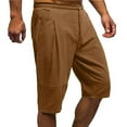 thumbnail image 1 of Plus Size Men Linen Shorts,Men's Linen Cotton Shorts Casual Elastic Waist Drawstring,Quick Dry Lightweight Summer Beach Shorts,Mens Linen Shorts Drawstring, 1 of 6