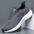 thumbnail image 3 of Men's All-White Breathable Knit Running Sneakers, 3 of 5
