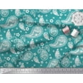 thumbnail image 2 of Soimoi Green polyester Crepe Fabric Floral & Paisley Decor Fabric Printed Yard 42 Inch Wide, 2 of 3