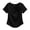 Black, variant on Women Satin Tie Front O Neck Short Sleeve Elegant Casual Loose Blouses Tops Summer French Bow Top, Blue L
