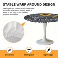 thumbnail image 2 of Elastic Fitted Round Tablecloth, Sunflowers Waterproof Stretch Table Cover for 45"-54" Tables, Classic Bee You Are My Sunshine Black Washable Outdoor Tablecloths for Patio, Picnic, Camping, 2 of 9