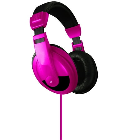 Vibe Sound DJ Style Stereo Over Ear Headphones All Devices with 3.5mm Pink