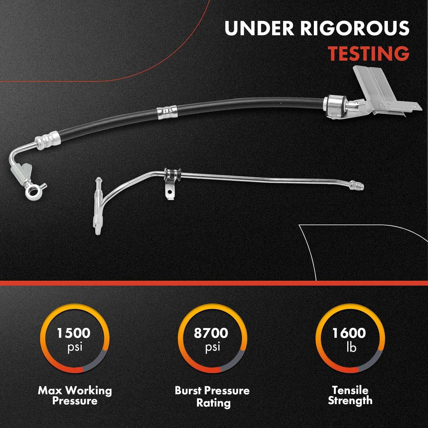 A-Premium Power Steering Pressure Hose Line Assembly Compatible with Nissan Frontier 2005-2018, Pathfinder 2005-2012, Xterra 2005-2015, 2.5L 4.0L, with O-ring & Washer, Pump To Rack