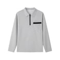thumbnail image 7 of Awdenio Men's T-shirts Casual Short Sleeve 2026 Button Stylish Summer T Shirt Color Block Golf Slim Fit Shirts with Collar, 7 of 7