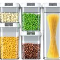 thumbnail image 1 of BeesClover Ensemble de 5 Récipients de Stockage Alimentaire avec Stylo de Marquage, Papier d'Étiquette, Cuillère Doseuse Résistant aux Chocs Hermétique Transparent Durable pour Cuisine, Salle à Manger, 1 of 8