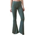 thumbnail image 2 of Daisy Del Sol Women's Ribbed Knit High Waisted Flare Bell Bottom Stretch Legging Loungewear Yoga Pants, 2 of 4