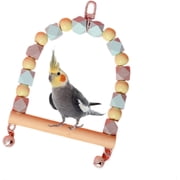 GYTY Wooden Bird Rope Swing Perch- Safe Climbing Chewing - Bird Cage Accessory U-Shaped Toy for African Grey Parrots Cockatiels Parakeets Cockatoos Lovebirds Finches Budgerigars Conures (Pink)