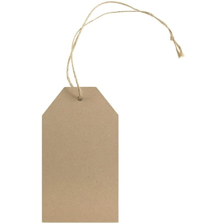 JAM Paper Recycled Gift Tags, Brown Kraft, 10/Pack, Medium, 4 1/4 x 2 3/8