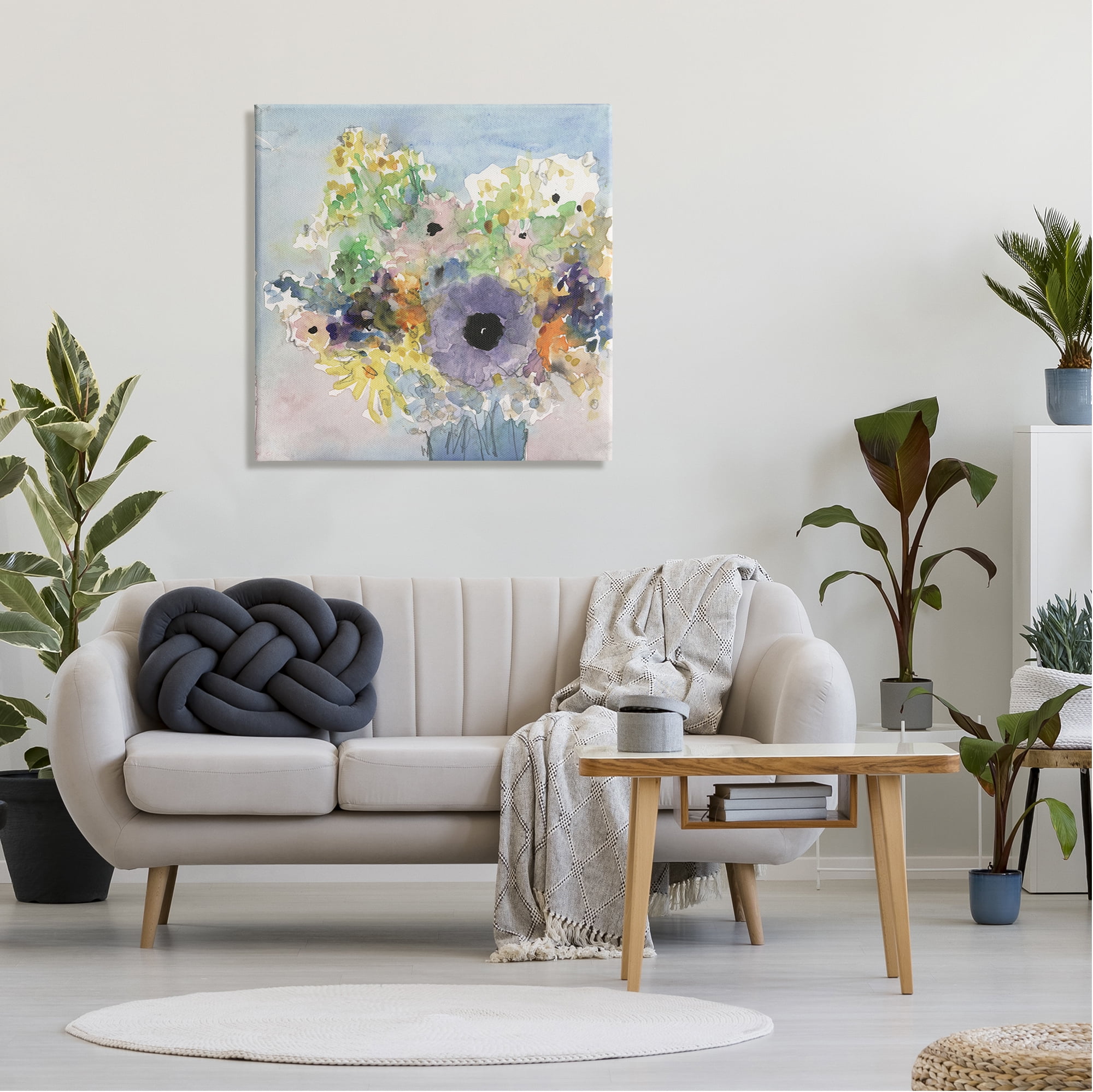 Stupell Industries Country Florals Watercolor Botanical & Floral Painting Gallery Wrapped Canvas Art Print Wall Art, 30 x 30