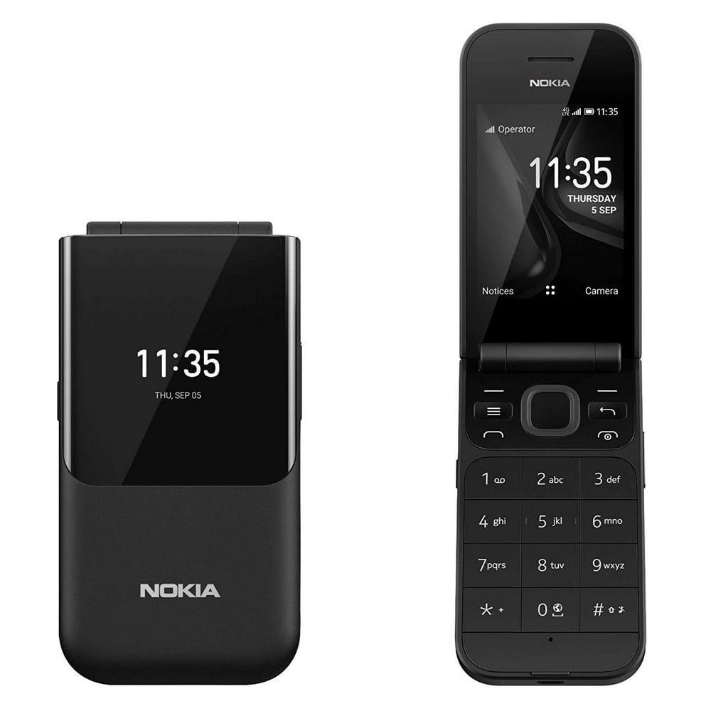 MINT Nokia 2720 Flip 4GB GSM Unlocked 4G LTE KaiOS Flip Phone Black ...