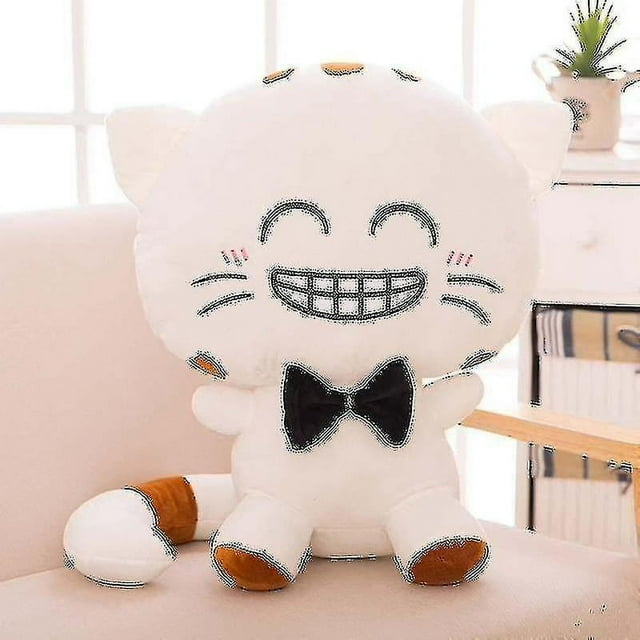 Children's Cute Big Face Bow Tie Cat Plush Doll Toy Soothing Doll Pillow Baby Favorite Birthday Christmas Gifts