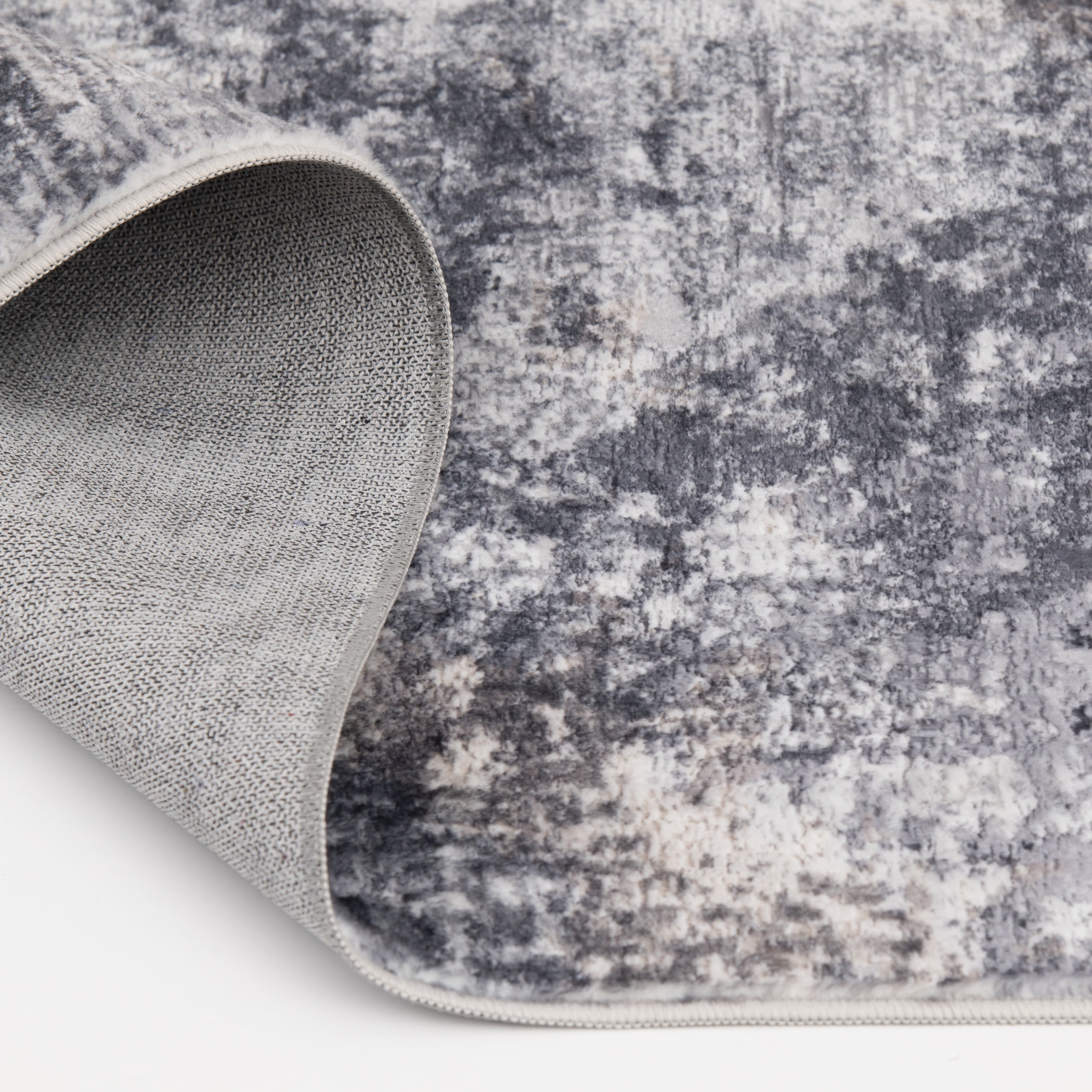 Better Homes & Gardens 5' x7' Grey Beige Abstract Machine Washable Faux Fur Indoor Area Rug