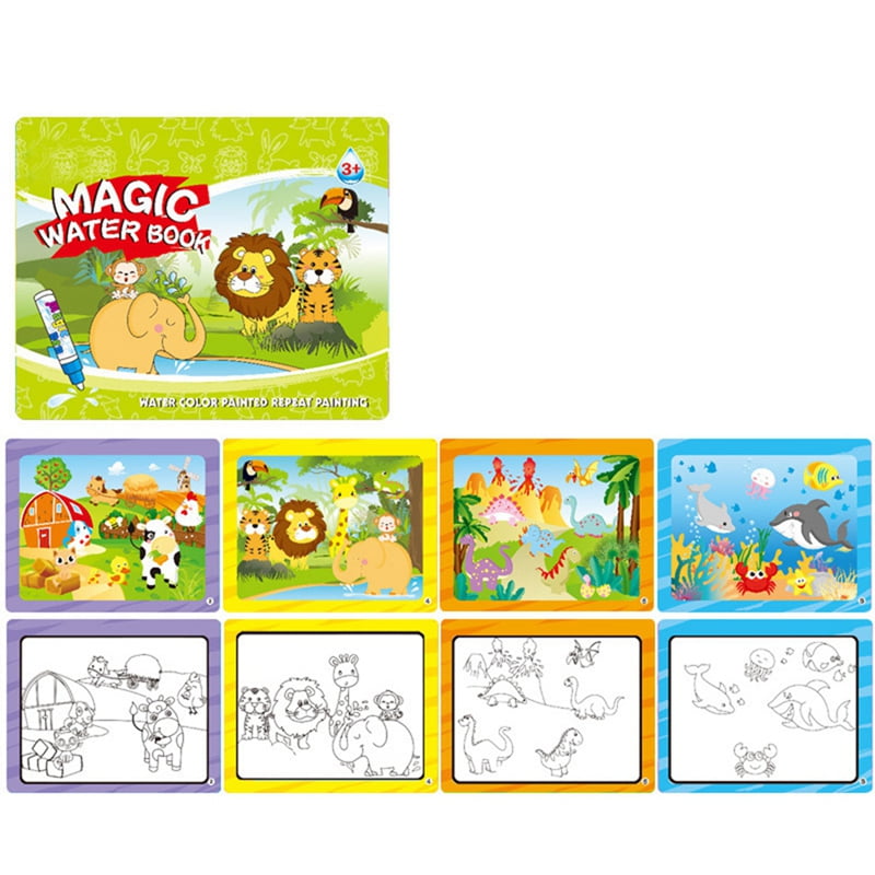 Clearance!Water Magic Books Reusable Water-Reveal Books Water Magic Scented  Reusable Books