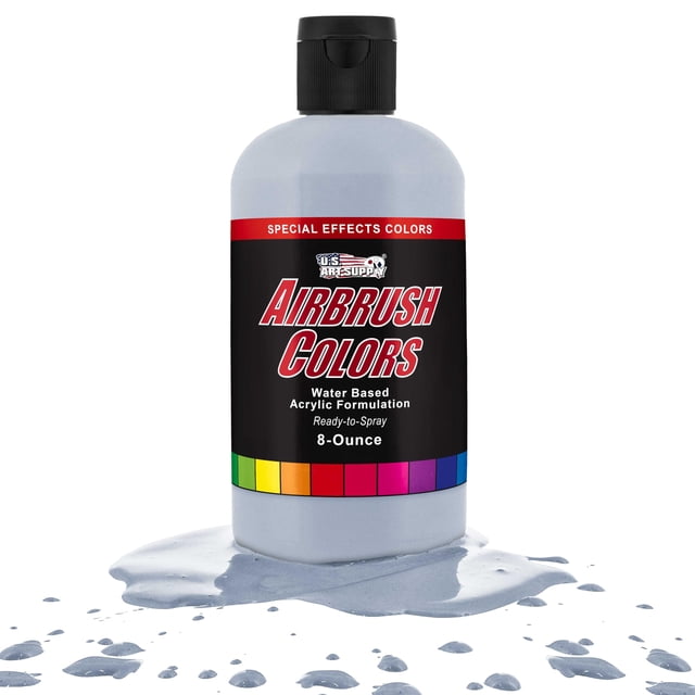 U.S. Art Supply Ready to Spray Silver Pearl Pearlized Special Effects Acrylic Airbrush Paint - 8oz Bottle, Professional Grade Non-Toxic Water-Based Colors for Vibrant & Permanent Results