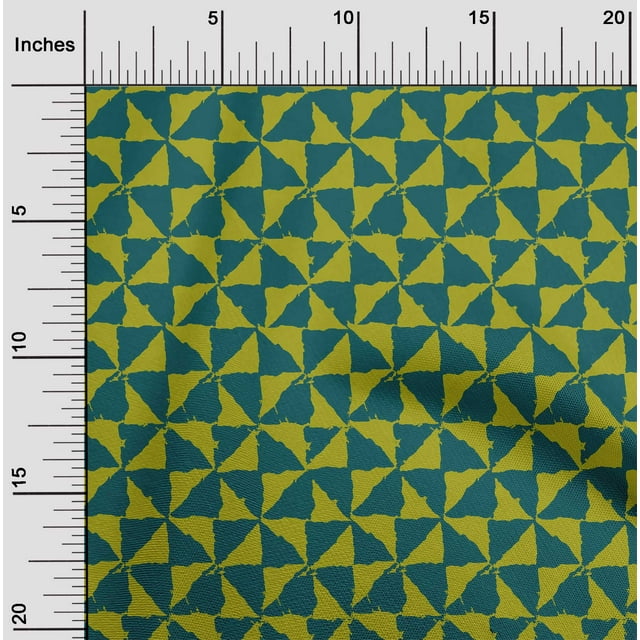 oneOone Silk Tabby Fabric Geometric Block Print Sewing Fabric BTY 42 Inch Wide